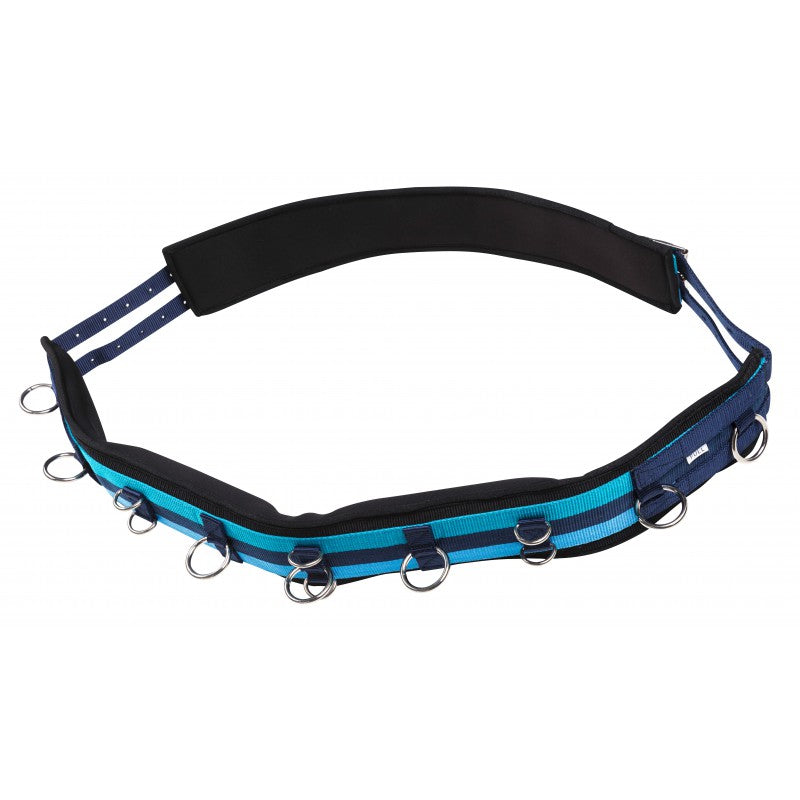 Norton synthetic training surcingle side view – blue neoprene padding and double girth straps by Norton at Ekkivibes