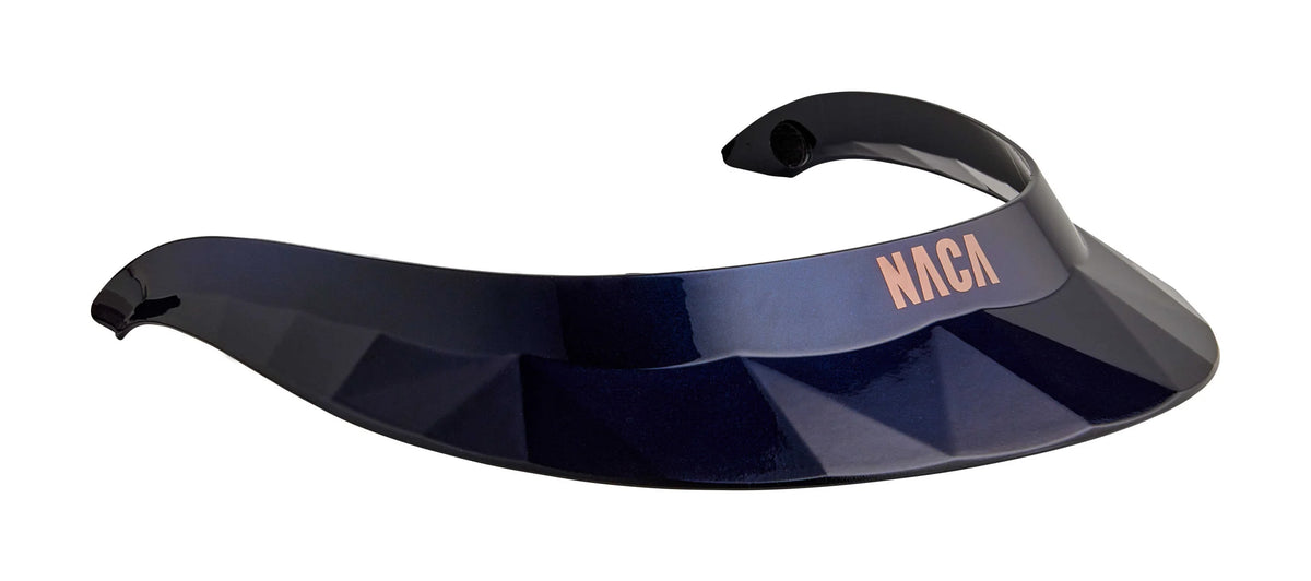 Standard NACA magnetic helmet visor gloss finish navy gold logo – Ekkivibes