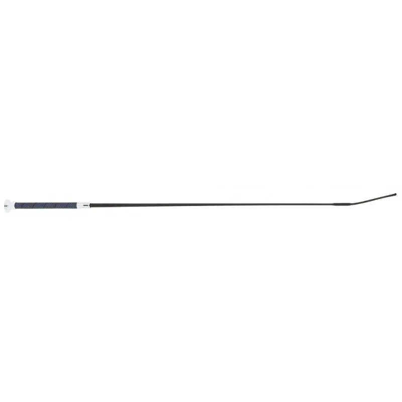 W&go dressage whip sky/black handle with silver ferrule – lightweight fiberglass riding crop at Ekkivibes