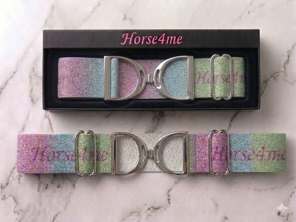 Horse4Me multicolor elastic equestrian belt large – colorful adjustable riding belt by Horse4Me at Ekkivibes