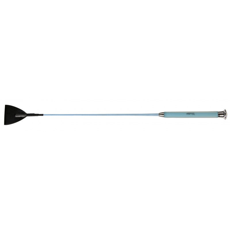 W&go sky blue riding crop with ergonomic memory foam handle and chrome ferrule – lightweight equestrian whip at Ekkivibes