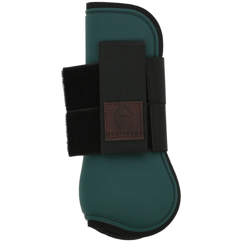 Equitheme Tara green tendon boot with neoprene lining, elastic bands and Equitheme patch – horse boot at Ekkivibes