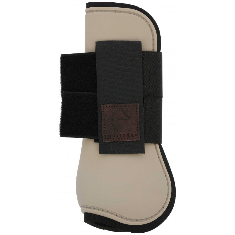 Equitheme Tara beige tendon boot with neoprene lining and Velcro closure – anatomical horse boot at Ekkivibes