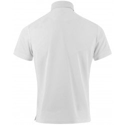 Equitheme mesh competition polo shirt - detail of contrasting woven collar and hidden button closure