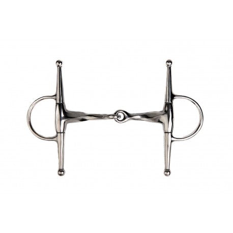 Metalab full cheek twisted snaffle bit in stainless steel with side shanks – 17mm horse bit at Ekkivibes