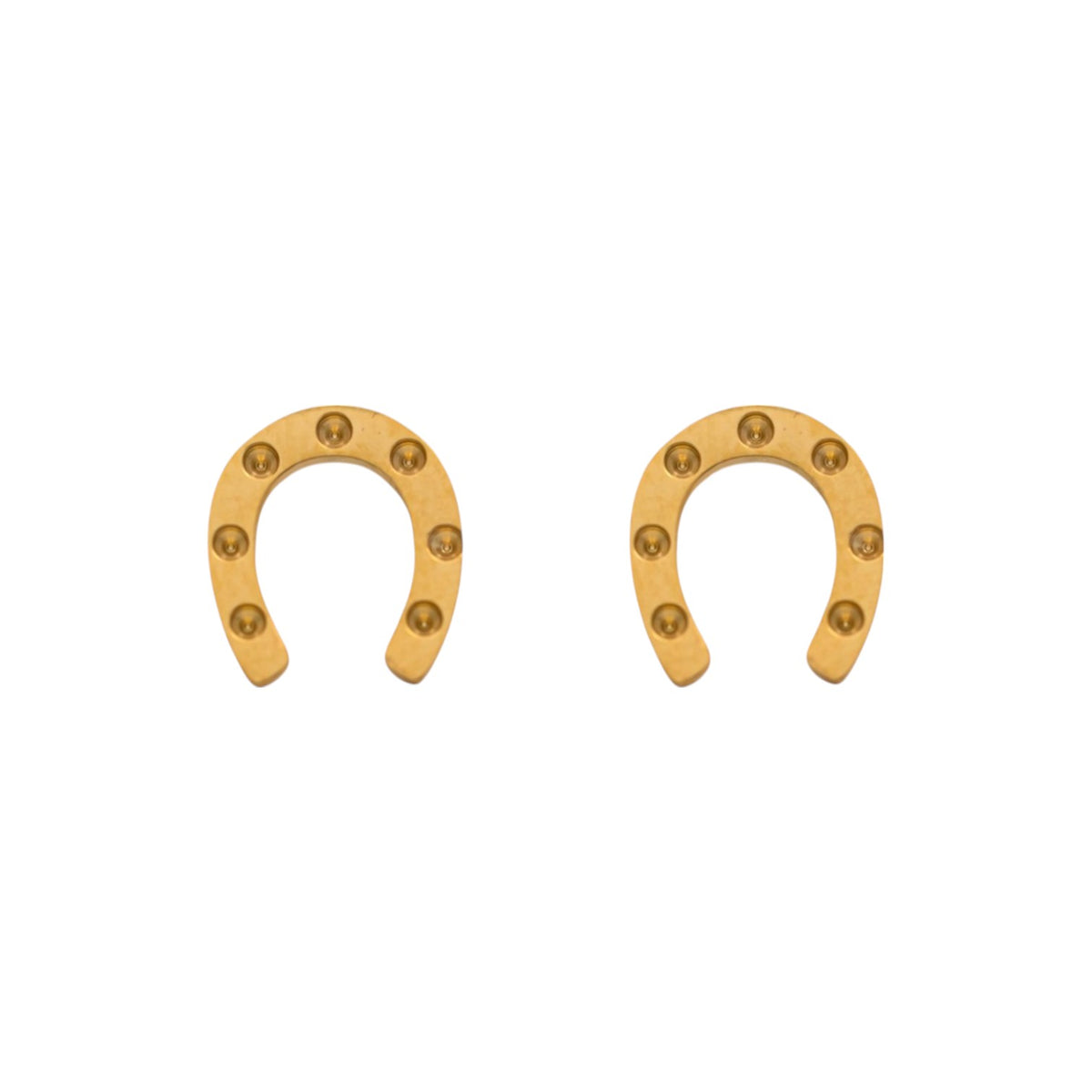 	Woman  MOLY gold horseshoe earrings – equestrian style