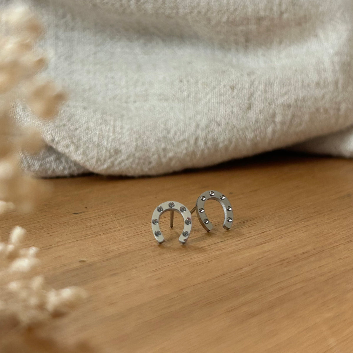 MOLY horseshoe earrings in silver – stainless steel rider jewelry