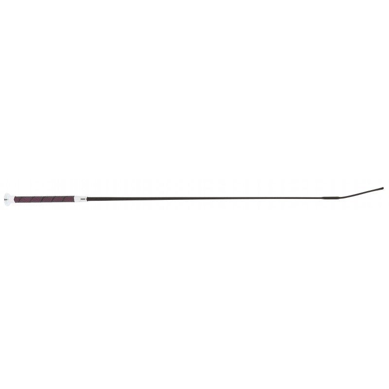 W&go dressage whip pink/black handle with rose gold ferrule – lightweight fiberglass riding crop at Ekkivibes