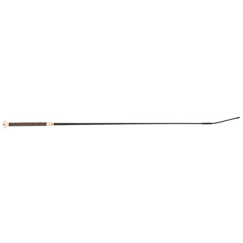 W&go dressage whip orange/black handle with gold ferrule – lightweight fiberglass riding crop at Ekkivibes