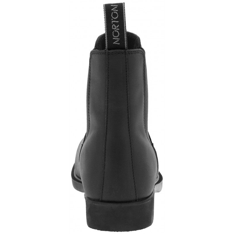 Breathable oiled leather riding boots Nimes black behind view – Norton | Ekkivibes