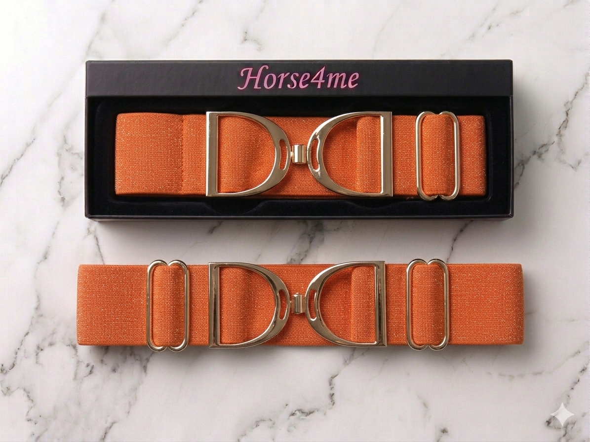 Horse4Me teal elastic equestrian belt small – adjustable riding belt with stirrup buckle by Horse4Me at Ekkivibes