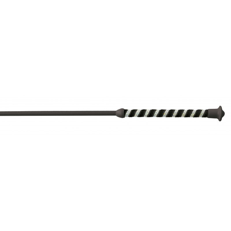 W&go elegant riding crop 120 cm with slim PVC handle and inlaid rhinestone spiral – equestrian whip at Ekkivibes