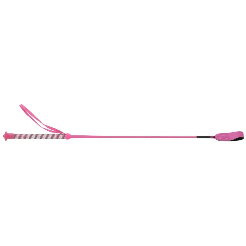 W&go fuchsia riding crop with rhinestone spiral handle and non-slip rubber grip – sparkling equestrian whip at Ekkivibes