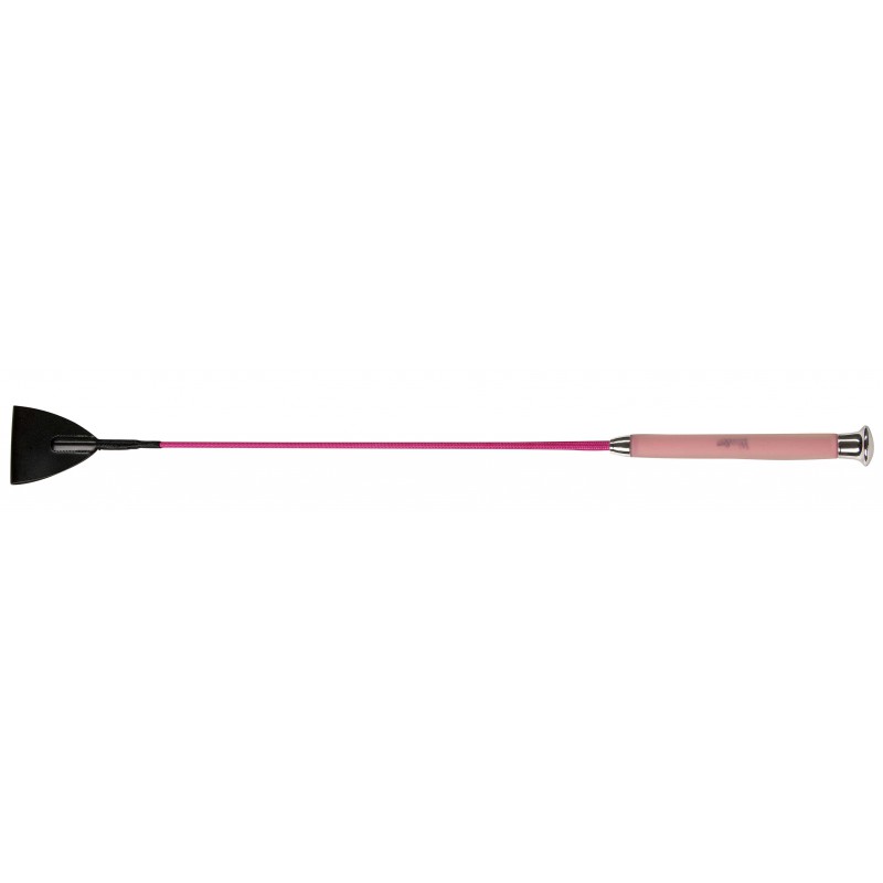 W&go pink riding crop with ergonomic memory foam handle and wide synthetic flap – lightweight equestrian whip at Ekkivibes