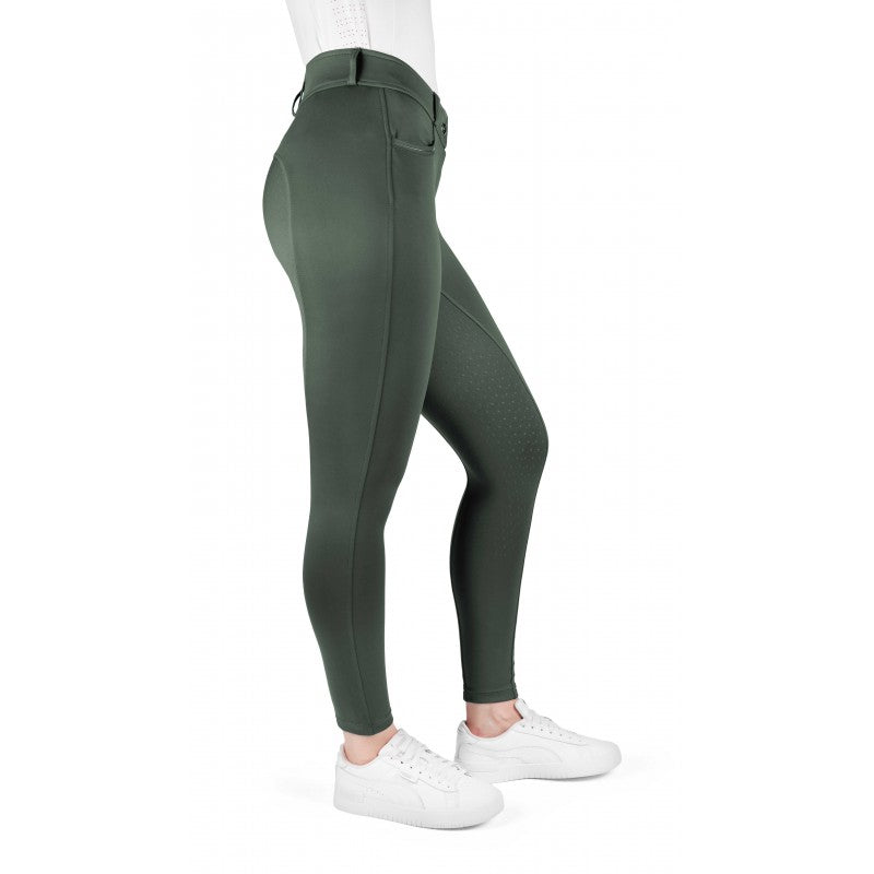 Carly black riding leggings back detail – full silicone seat grip for equestrian riding by Equitheme