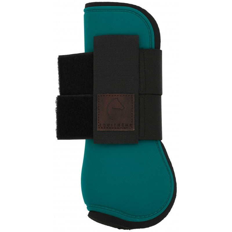 Equitheme Tara petrol green tendon boot with neoprene lining and Velcro closure – anatomical horse boot at Ekkivibes