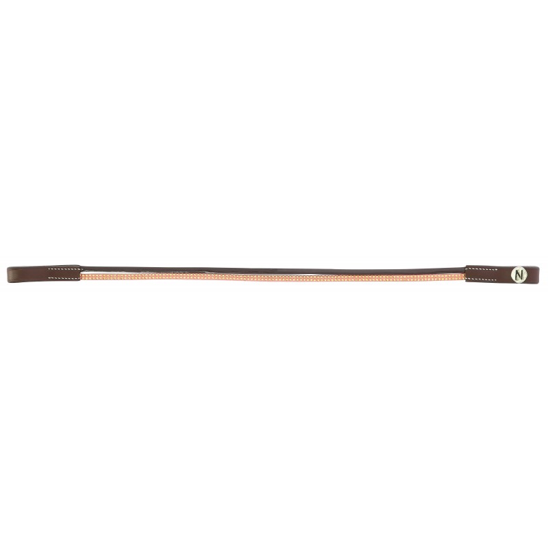 Norton Pro Glam havane browband with pink rhinestone strap – decorative horse bridle accessory at Ekkivibes