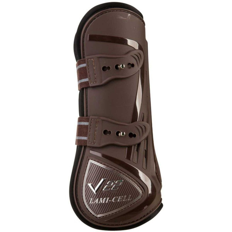 Lami-Cell Elite brown tendon boot with PU shell, neoprene lining and elastic strap fastening – horse leg protection at Ekkivibes