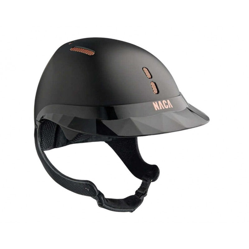 NACA 180° Riding Helmet Matte Black – Front View – CE & ASTM Certified Equestrian Helmet